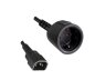 Preview: Mains adapter cable C14 to earthing contact socket, UPS adapter, H05VV-F 0.75mm², black, length 1.00m